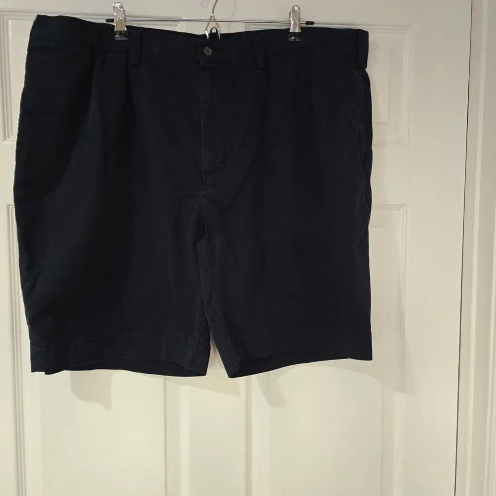 Polo Ralph Lauren Men's Pleated Chino Shorts Navy Cotton‎ Big & Tall Size 44T